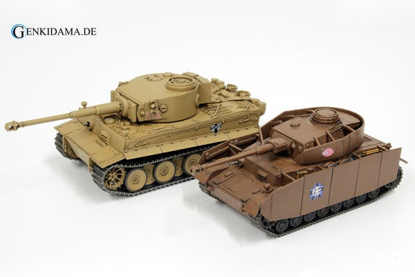 Girls und Panzer 1/56 Otegoro Mokei Senshadou Panzer IV Ausf.H (Model D Kai) Ankou Team VS Tiger I Kuromorimine Girls High School Battle Set