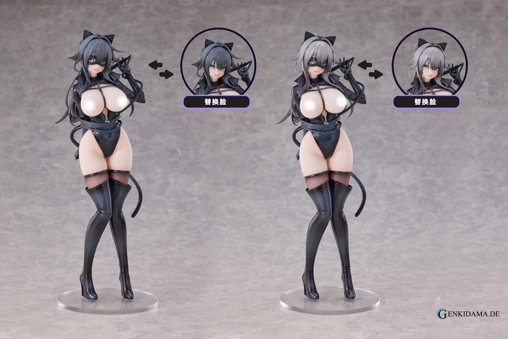 Original Character PVC Statuen 2er-Set 1/6 Cat Woman Happy-chan DX Ver. 27 cm Ansicht 5