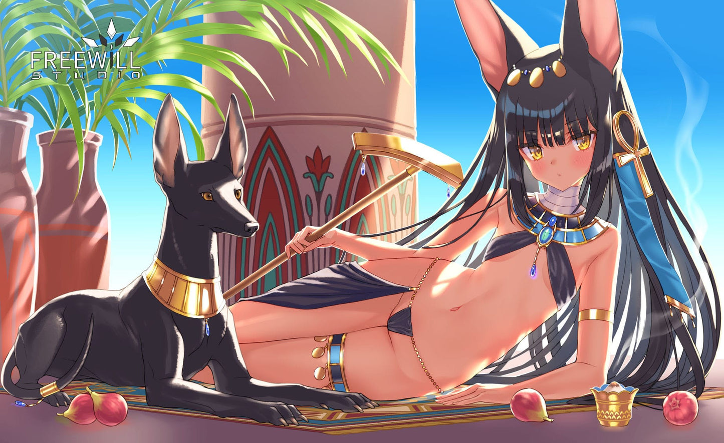 Short Break of Anubis Original Illustration Free Will Studio