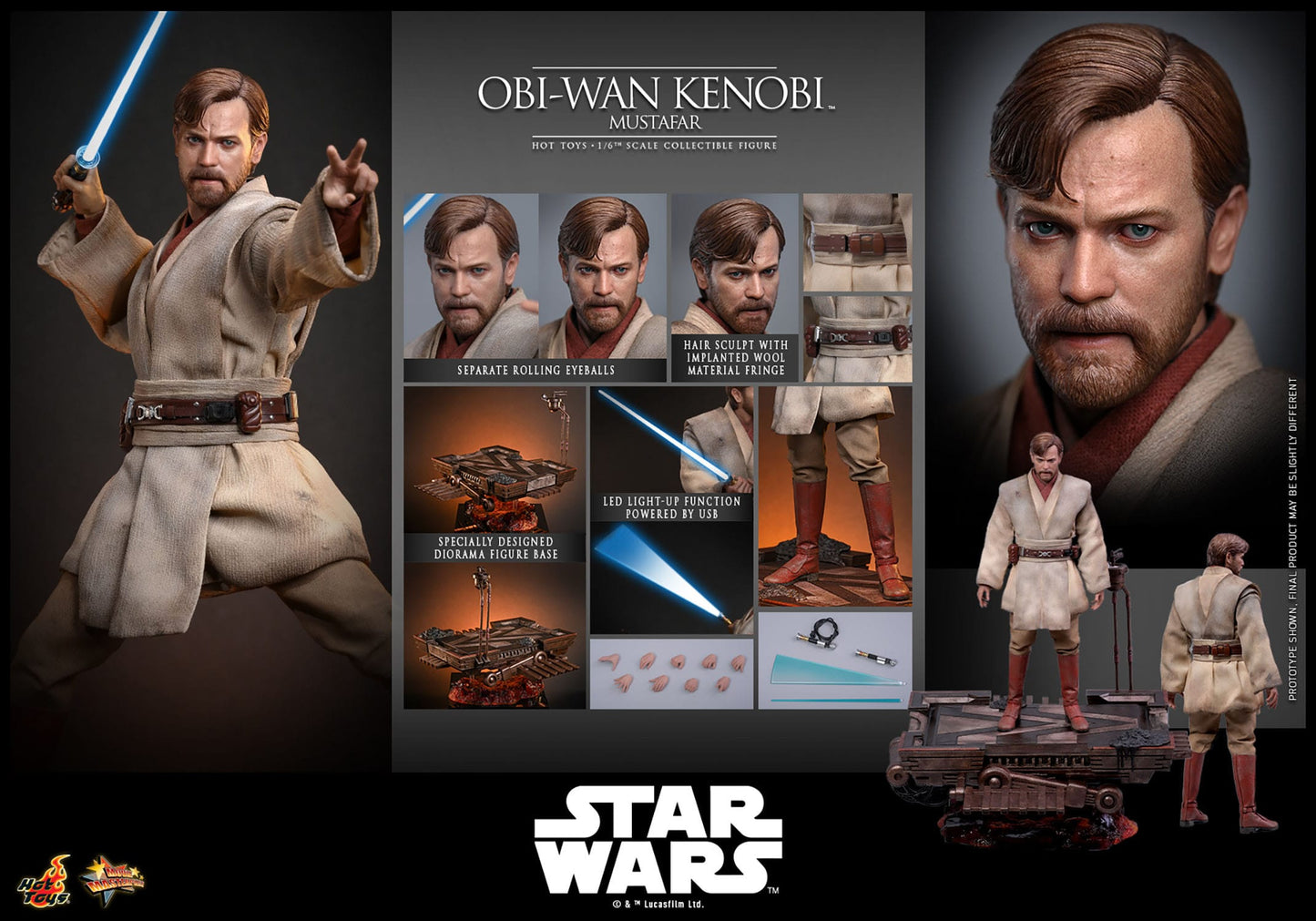 Obi-Wan Kenobi (Mustafar) Movie Masterpiece  Hot Toys