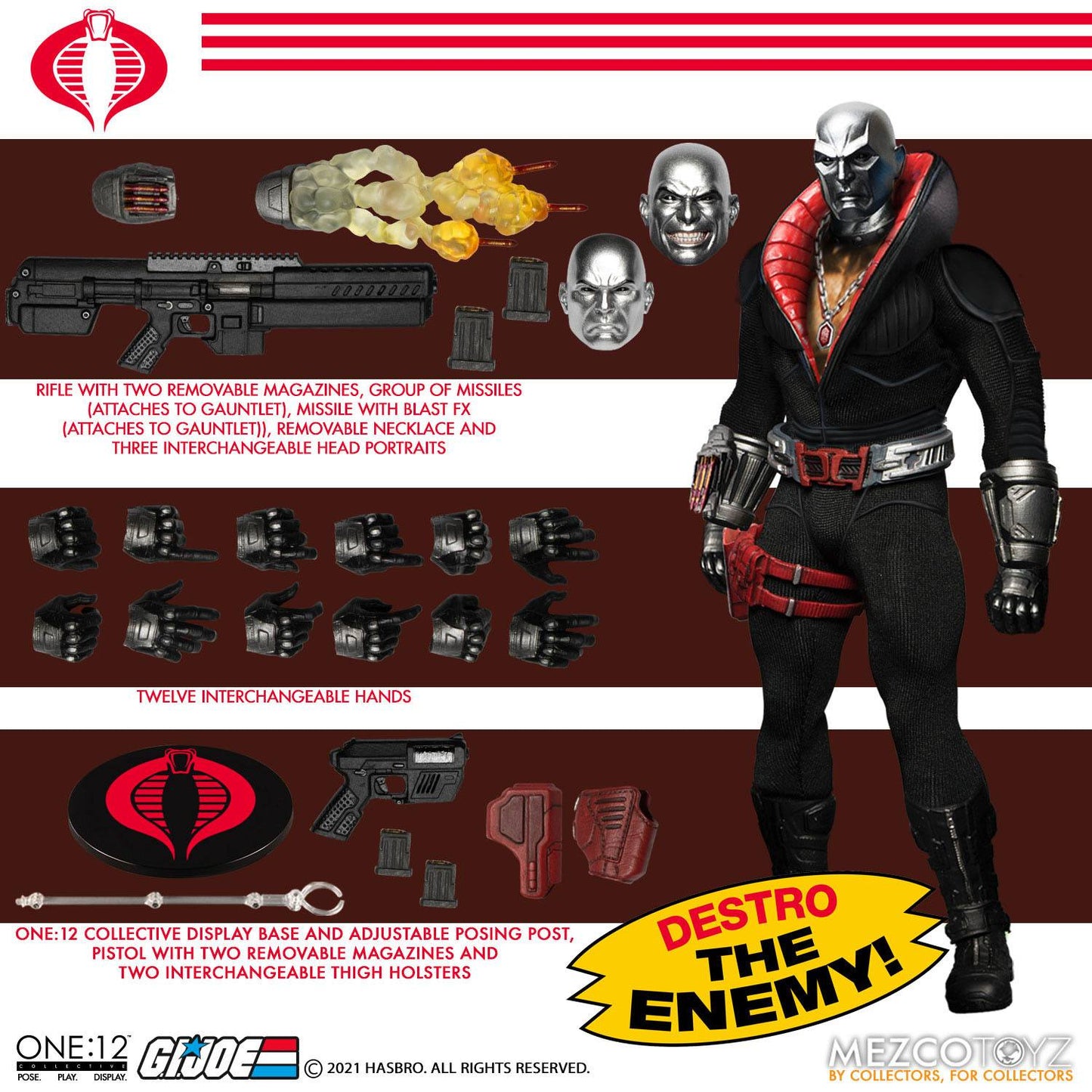 Destro com função de iluminação - G.I. Joe - Mezco