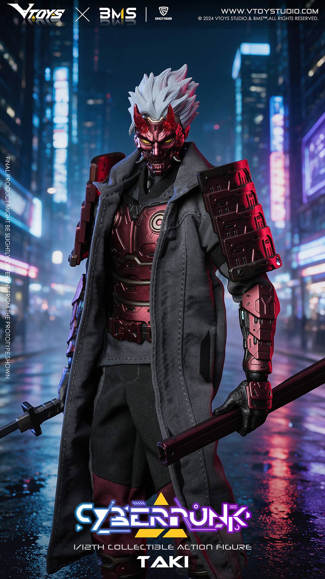 Original Character: Samurai The Crimson Dawn of the Blade 1/12 - Cyberpunk Series [BMS / VTOYS]