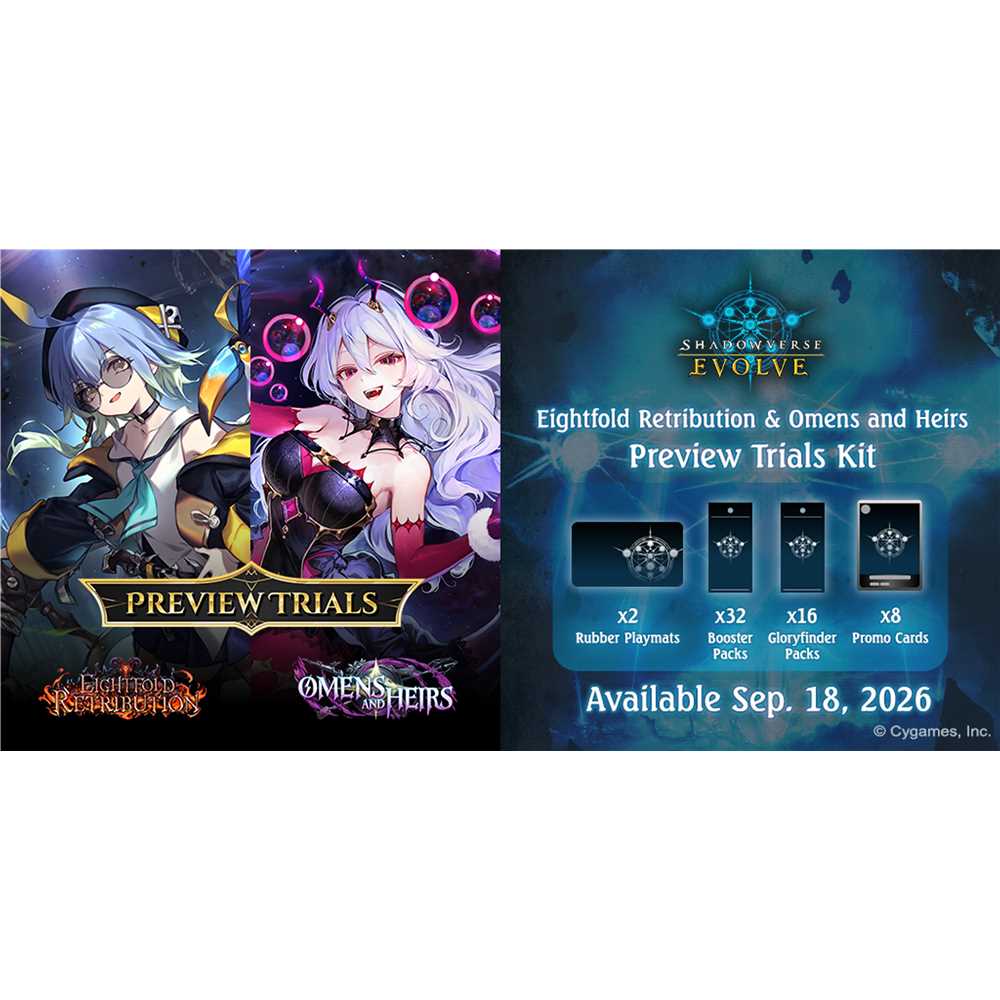PREVIEW TRIALS KIT SHADOWVERSE: EVOLVE "EIGHTFOLD RETRIBUTION & OMENS AND HEIRS" - ENG - Anime Figuren günstig kaufen