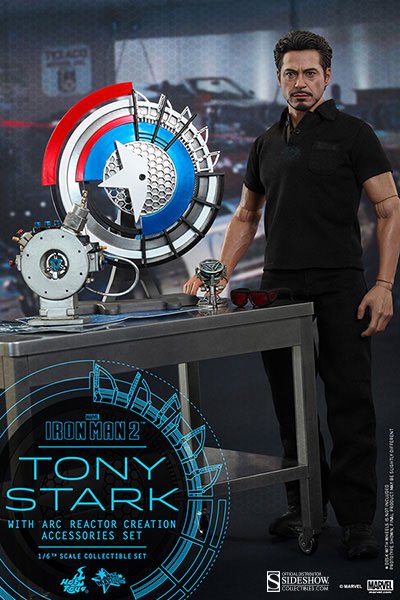 Tony Stark with Arc Reactor Creation Accessories Iron Man 2 Movie Masterpiece Hot Toys
