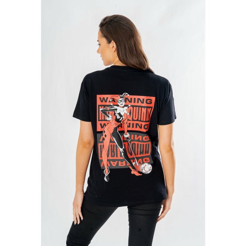 DC Comics T-Shirt Harley Quinn Front Back Warning - Anime Figuren günstig kaufen