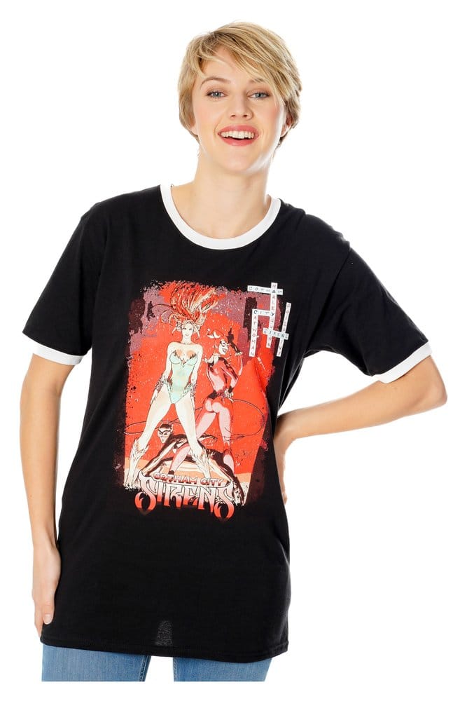 Gotham City Sirens T-Shirt Crossword Black Ringer - Anime Figuren günstig kaufen