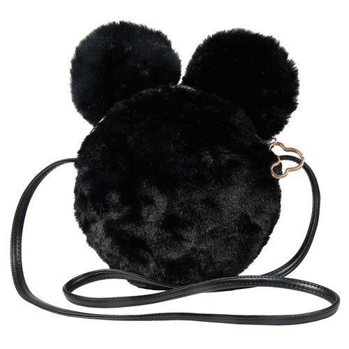 Micky Maus - Schultertasche Plüsch Soft Schwarz