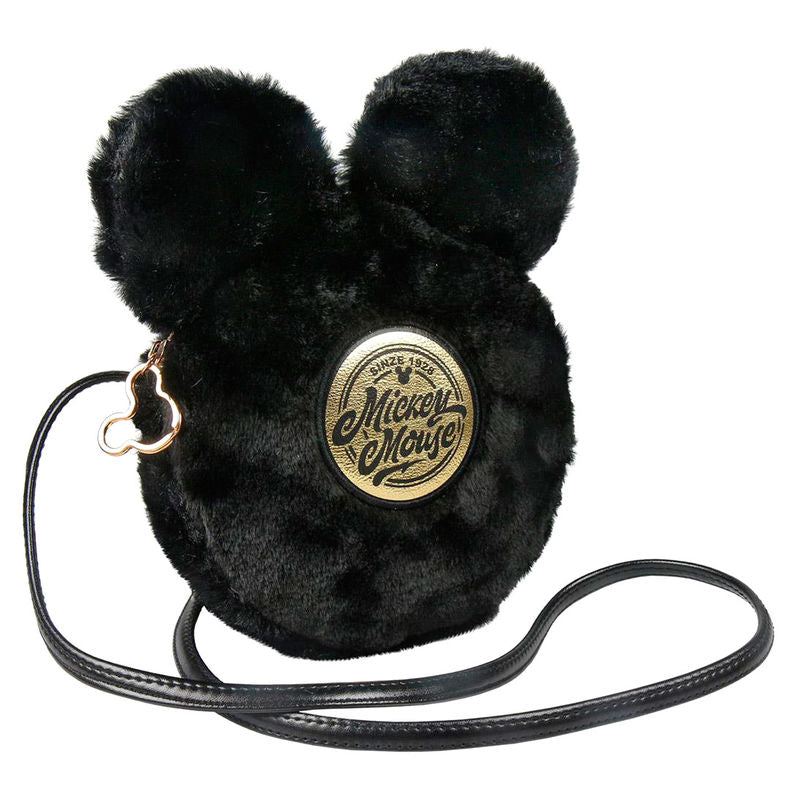 Micky Maus - Schultertasche Plüsch Soft Schwarz